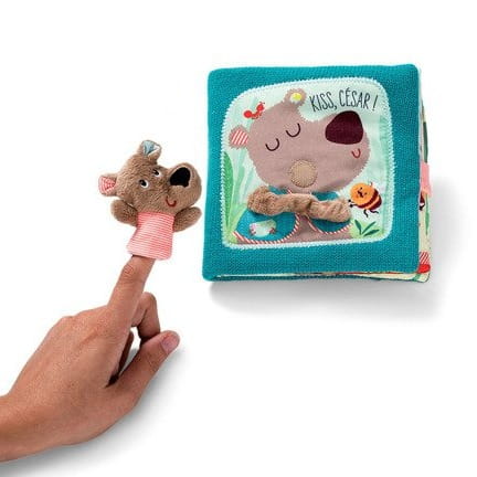 Lilliputiens Książeczka Buziaki dla Cezara z Pacynką 12m+