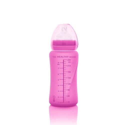Everyday Baby Szklana Butelka Reagująca na Temperaturę 240 ml M - Wiśniowa