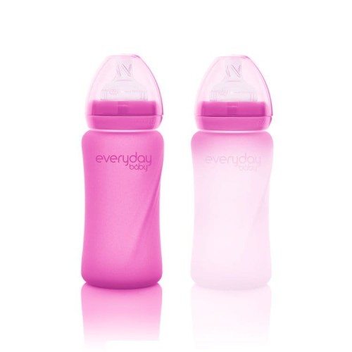 Everyday Baby Szklana Butelka Reagująca na Temperaturę 240 ml M - Wiśniowa