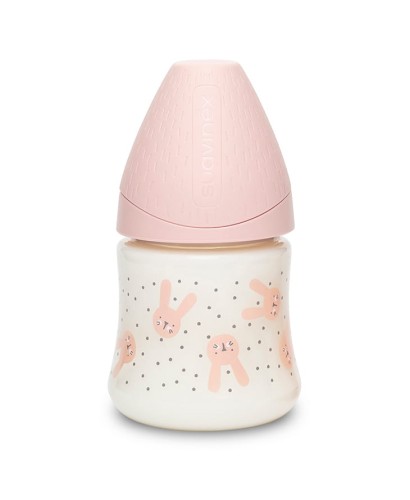 Suavinex Hygge Baby Butelka 150ml kotek różowy 0+