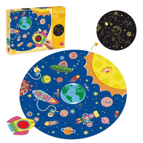 Goula Puzzle XXL Kosmos Świecące w Ciemności 3+