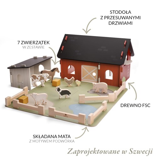 Micki Drewniana Farma z Akcesoriami 12+ el.