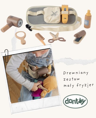 Dantoy Barber Fryzjer Zestaw Drewniane Akcesoria 3+