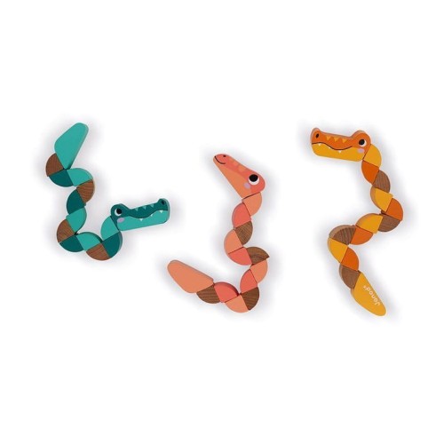 Janod Układanka Wąż/Krokodyl Elastyczna 14el 2+