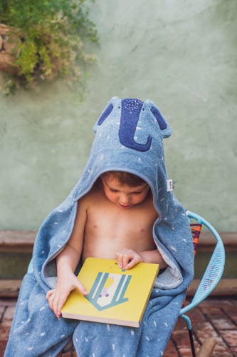 Trixie Baby Ręcznik kąpielowy z kapturem Słoń 70×130 cm