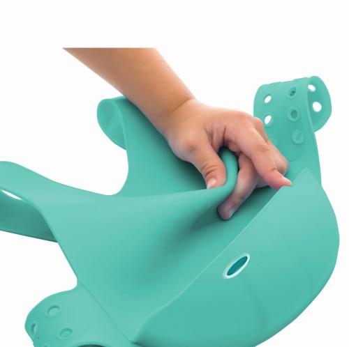 Minikoioi – śliniak silikonowy z kieszonką i zapięciem na plecach Zielony 