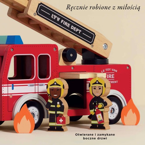 Le Toy Van Wóz Strażacki Drewniany z Figurkami 3+ | Edukacyjny