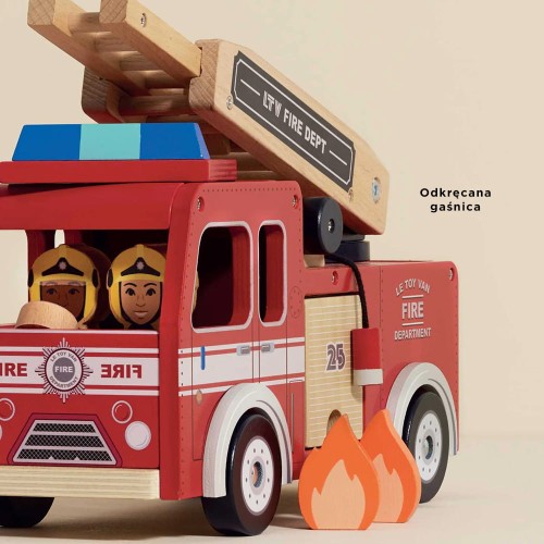 Le Toy Van Wóz Strażacki Drewniany z Figurkami 3+ | Edukacyjny