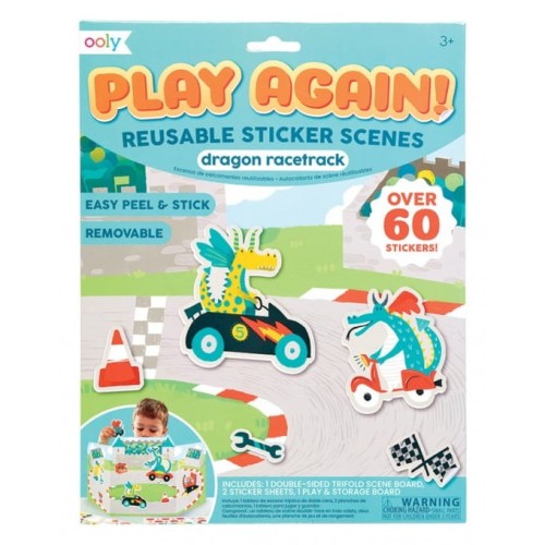 Ooly Naklejki Wielorazowe Play Again Wyścigi Smoków 3+