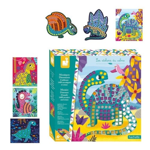 Janod Zestaw Kreatywny Mozaika Dinozaury 4+