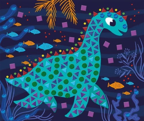 Janod Zestaw Kreatywny Mozaika Dinozaury 4+