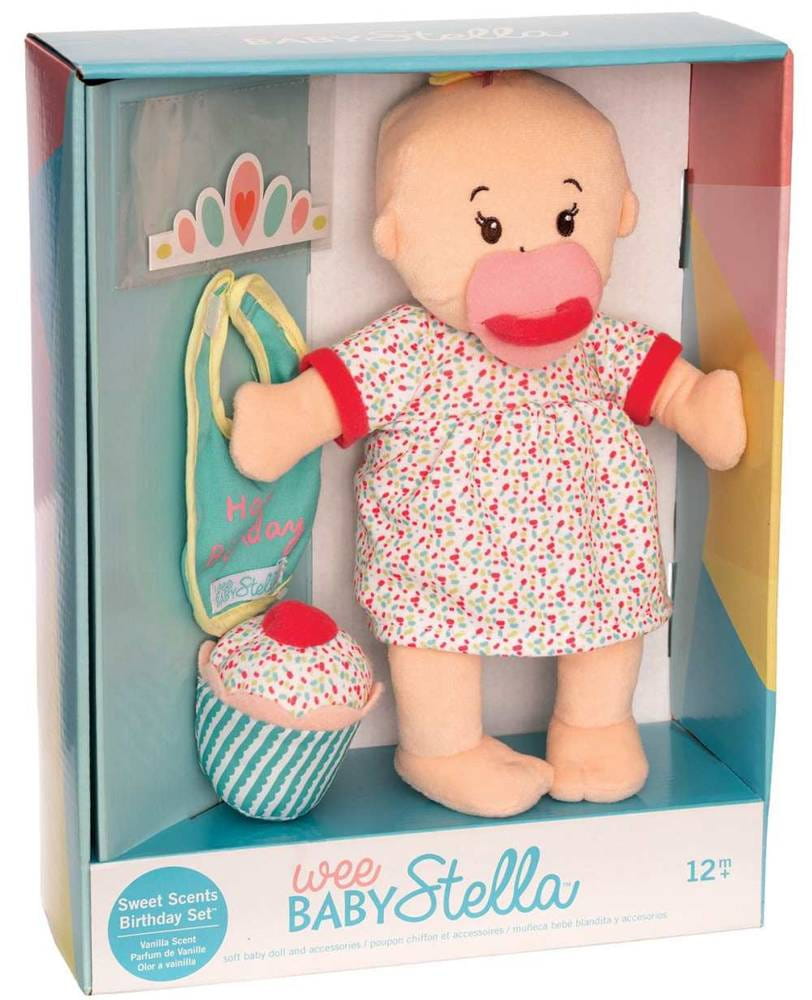 Manhattan Toy Pluszowa lalka pachnąca Wee Baby Stella zestaw urodzinowy 