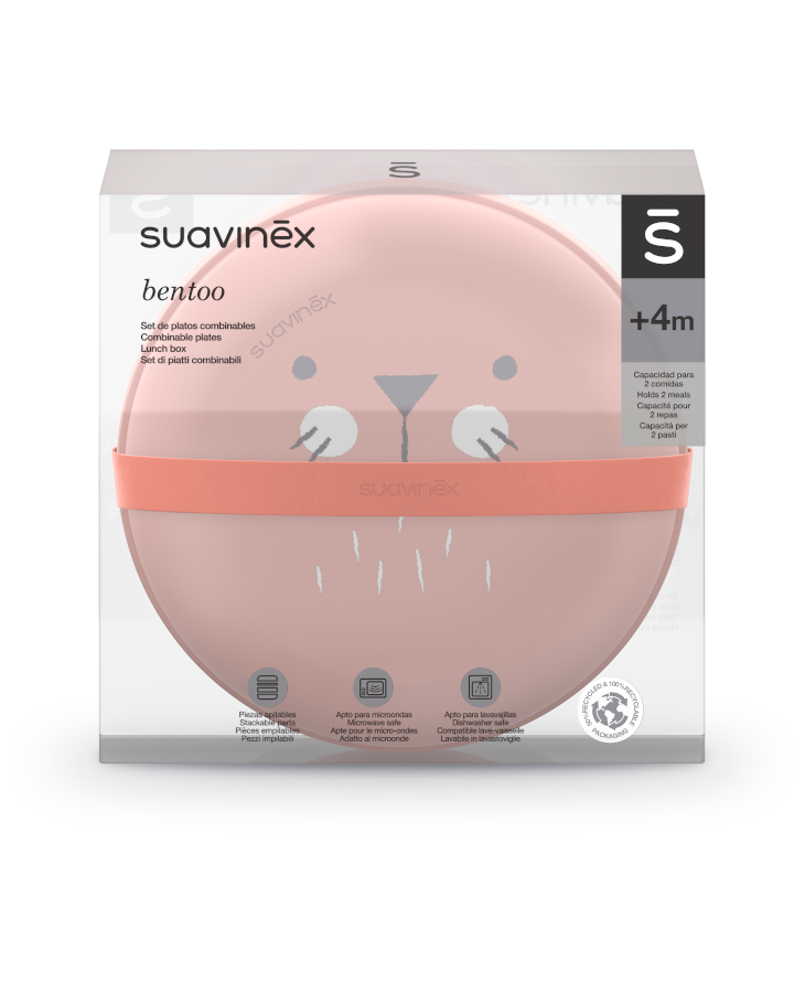 Suavinex HYGGE Zestaw 2 misek z łyżeczką Różowy