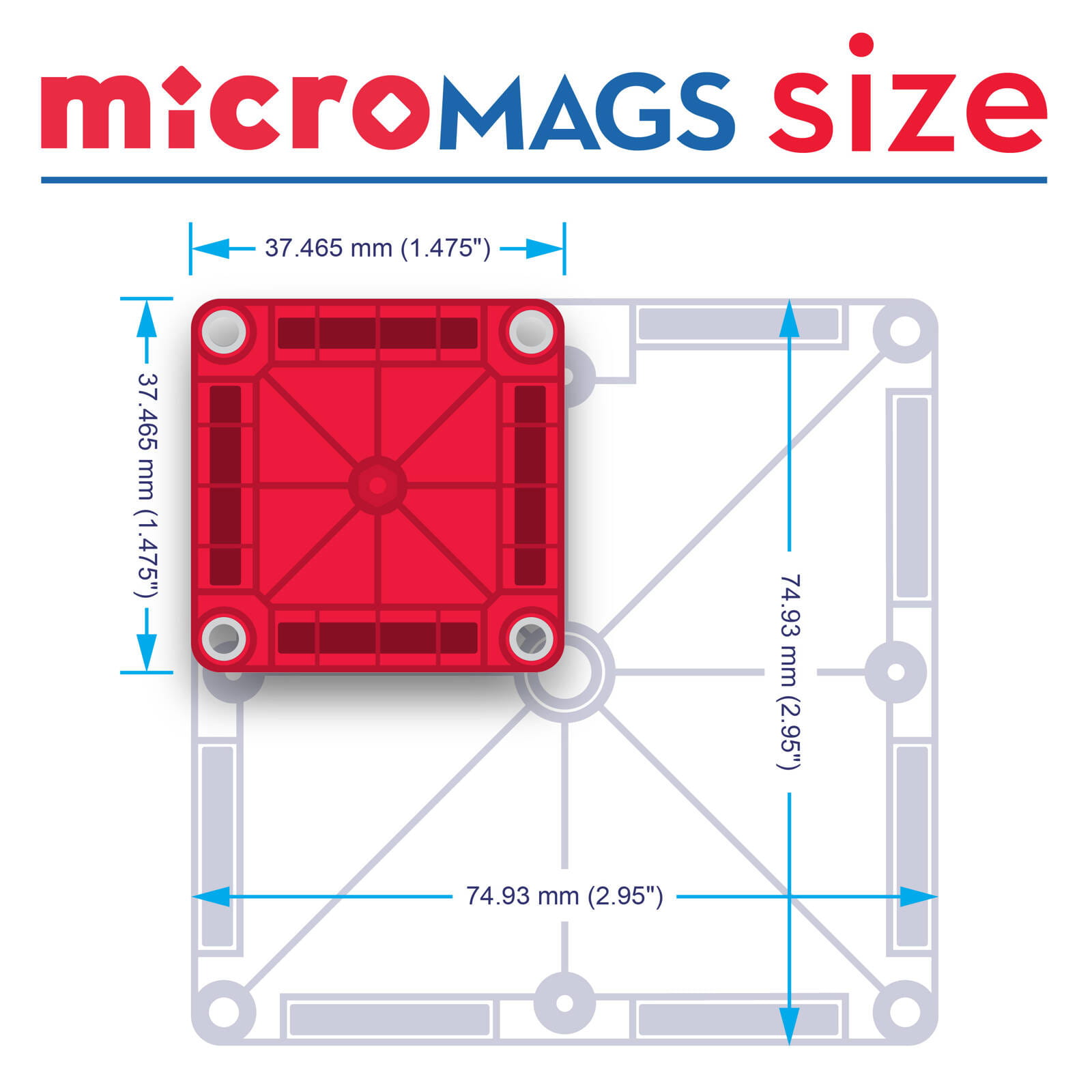 Magna-Tiles Klocki Magnetyczne Travel microMAGS 26 el. 3+