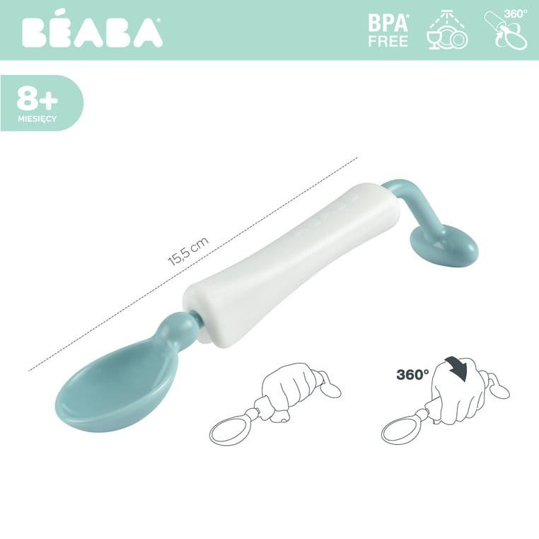 Beaba 360° Airy Green ergonomiczna łyżeczka dla niemowląt Green