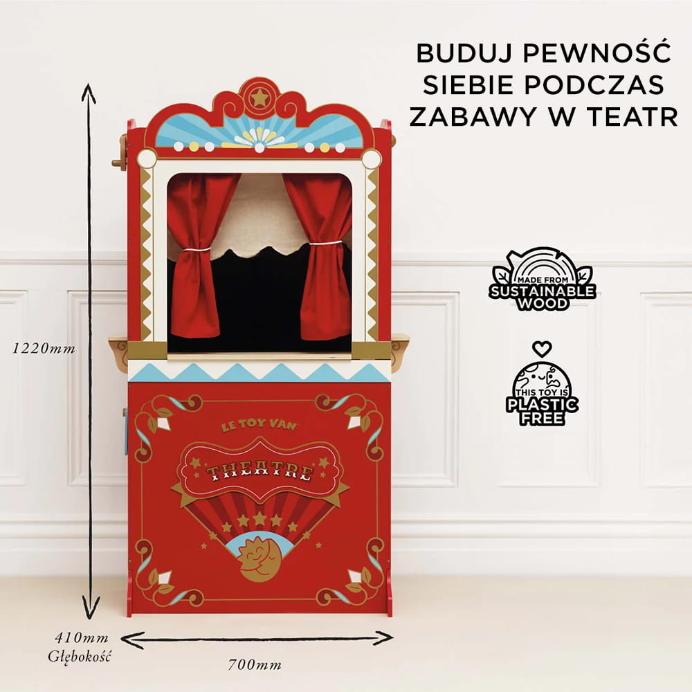 Drewniany teatr lalek Showtime – zabawka do odgrywania ról | Le Toy Van