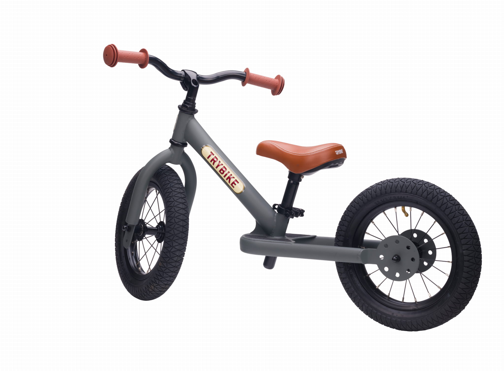 Trybike Pierwszy rowerek trójkołowy dziecięcy biegowy 2w1 szary matowy 