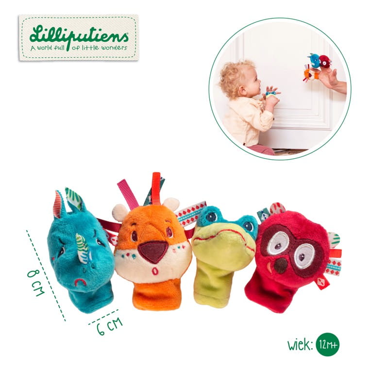 Lilliputiens Mini-pacynek Dżungla 4 szt. 12m+