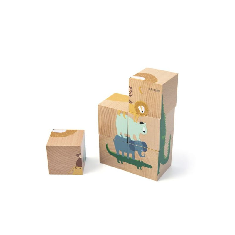 Trixie Baby Klocki Puzzle Zwierzątka Drewniane 1+
