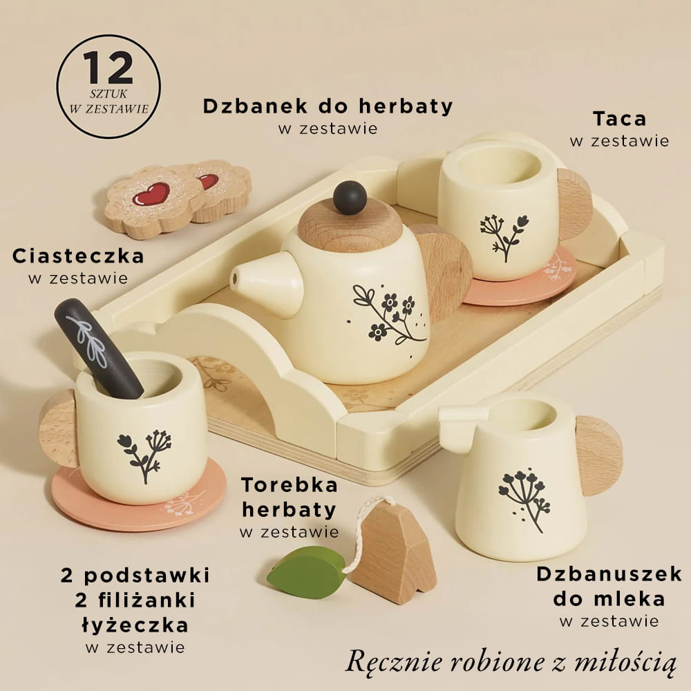 Le Toy Van Drewniany Zestaw do Herbaty i Kuchni 3+ | Fabryka Wafelków