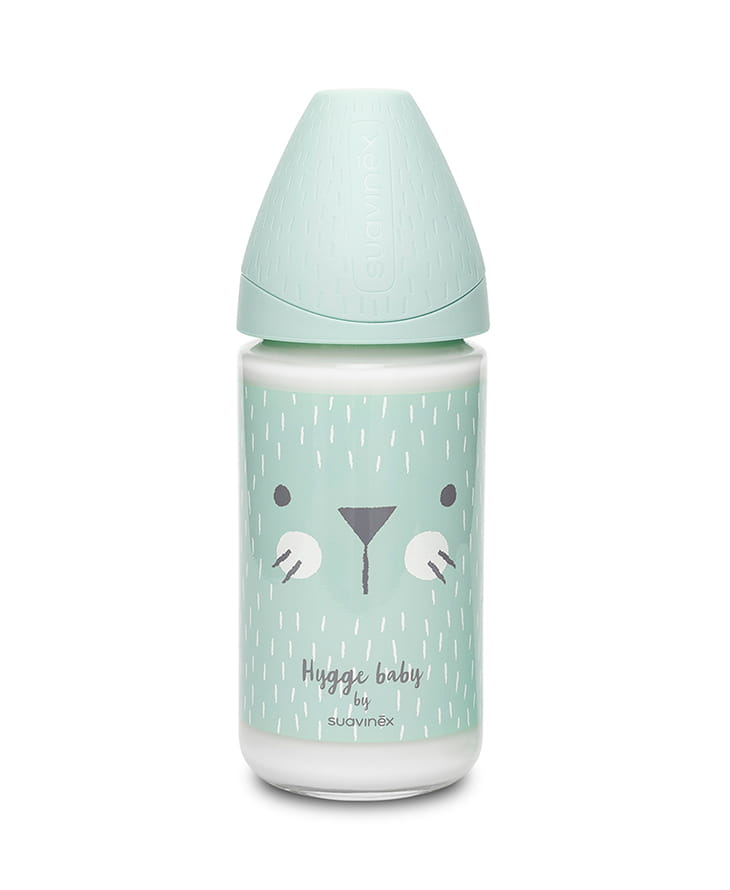 Suavinex Butelka szklana HYGGE 240ml kotek miętowy 0+