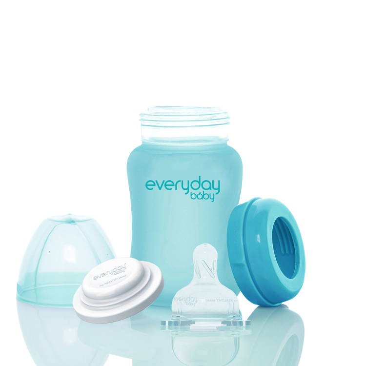 Everyday Baby Szklana Butelka Reagująca na Temperaturę 150 ml S - turkusowa  