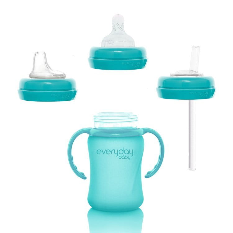 Everyday Baby Szklana Butelka Reagująca na Temperaturę 150 ml S - turkusowa  