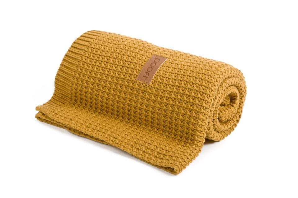 Poofi Kocyk tkany Organic & Color musztarda 0+