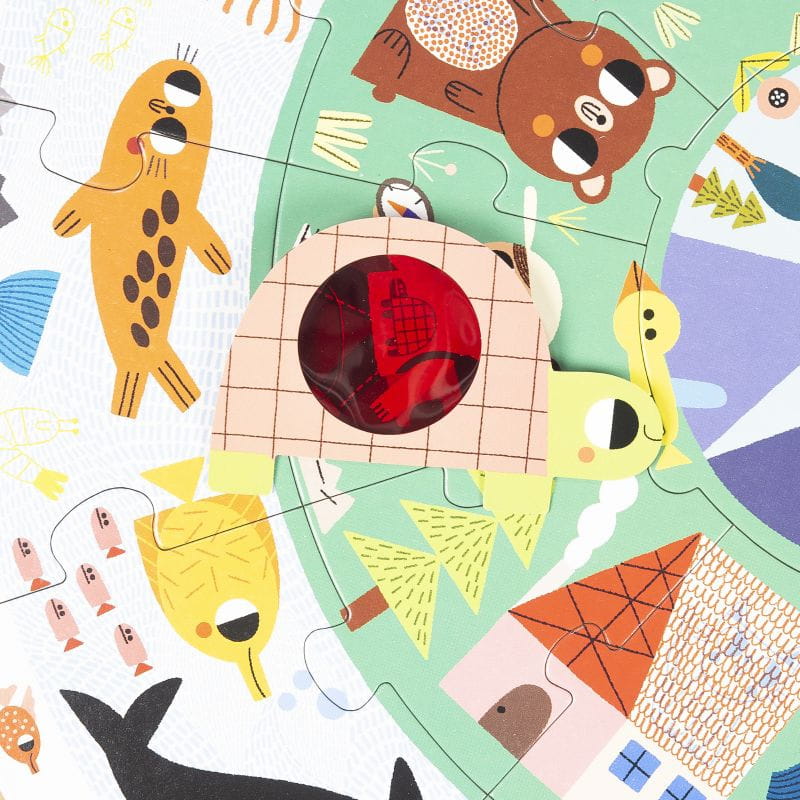 Goula Puzzle Okrągłe XXL Odkryj Zwierzęta 2+