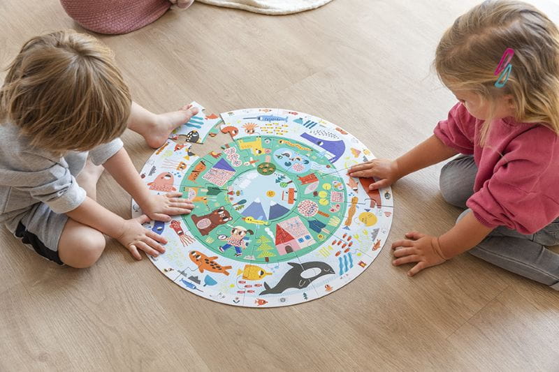 Goula Puzzle Okrągłe XXL Odkryj Zwierzęta 2+