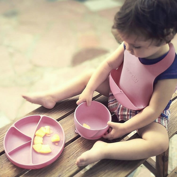 Everyday Baby Śliniak Silikonowy Kieszonka Różowy 