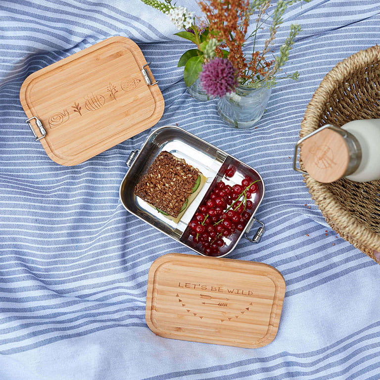 Lassig Lunchbox Stal Nierdzewna Bambus Garden Explorer