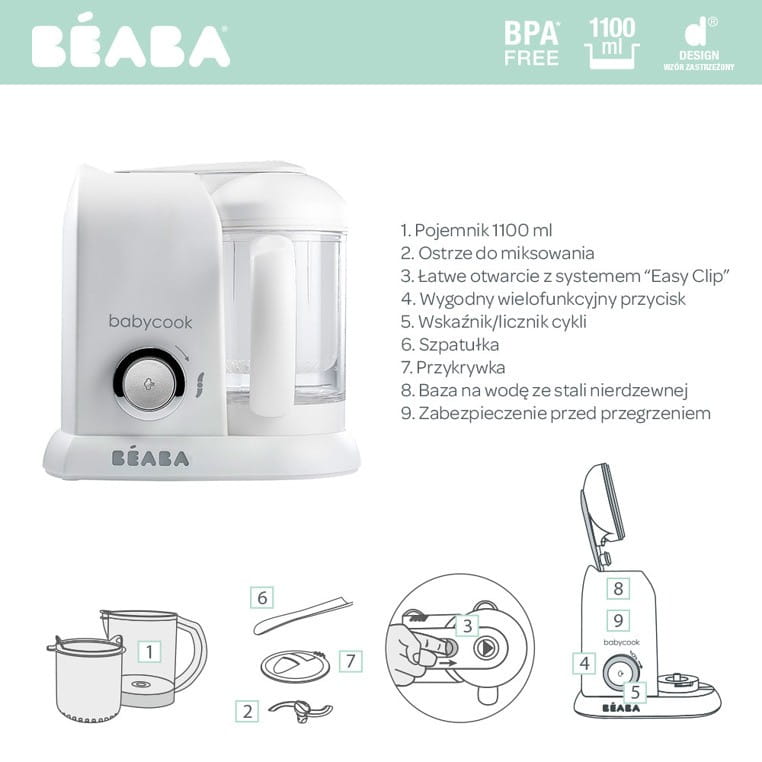 Beaba Babycook Silver parowar i blender dla niemowląt