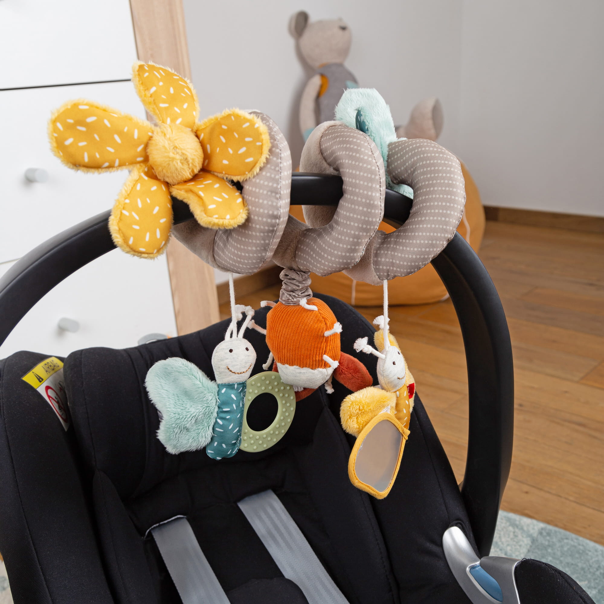 Sigikid Spirala Motyle - Grzechotka Lusterko Gryzak 45cm 0+