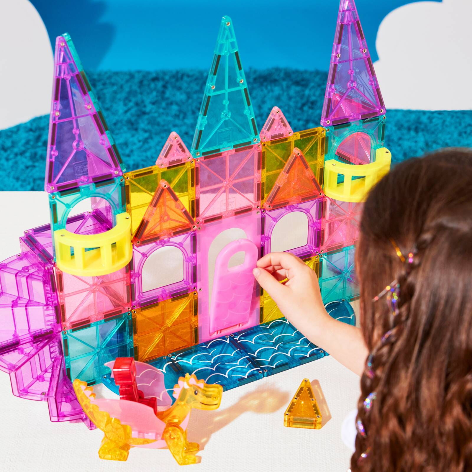 Magna-Tiles Klocki Magnetyczne z Mostem i Smokiem 48el 3+