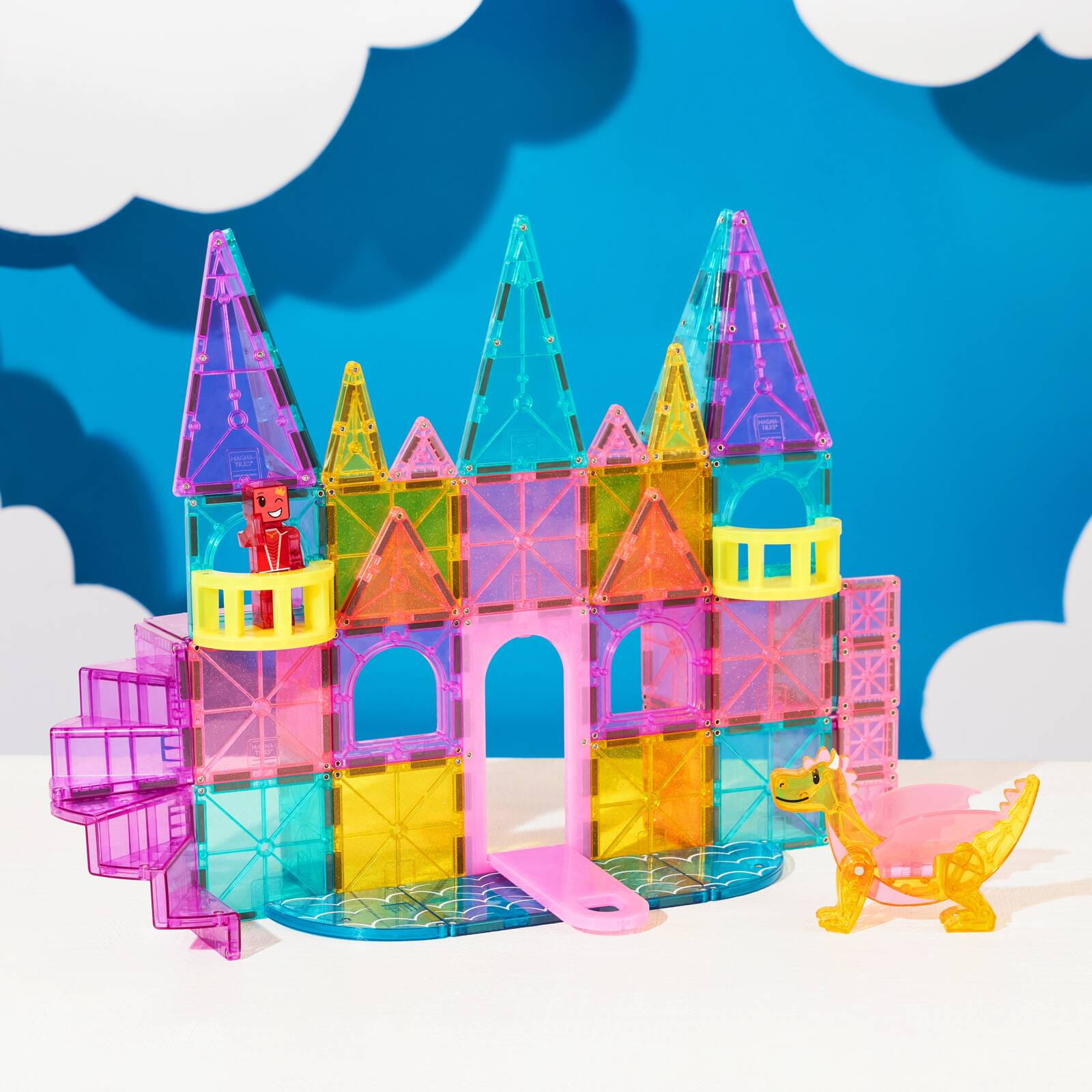 Magna-Tiles Klocki Magnetyczne z Mostem i Smokiem 48el 3+