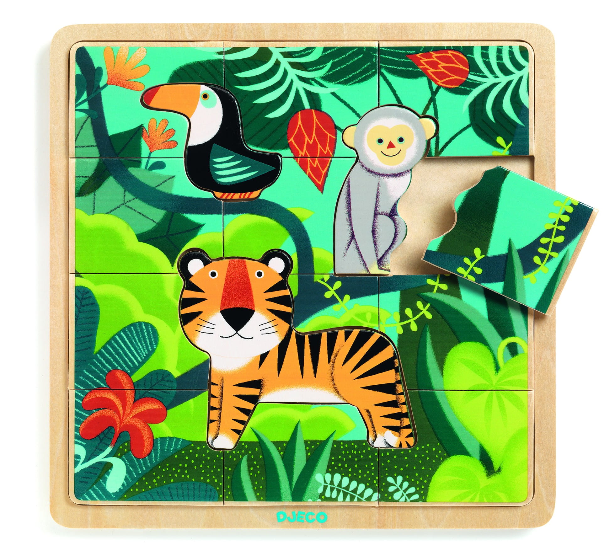 Djeco Puzzle Drewniane Edukacyjne Dżungla 15el 3+