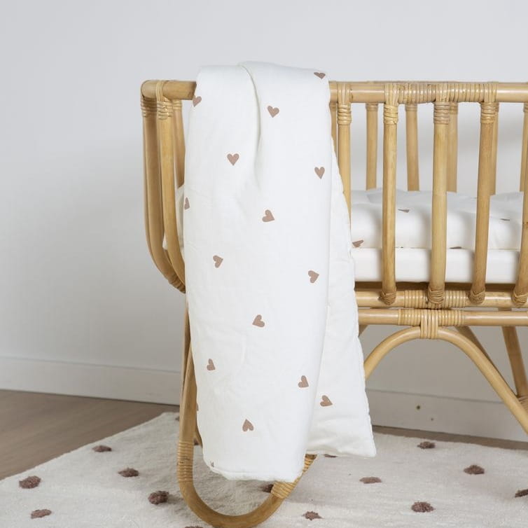 Childhome Kocyk Jersey Hearts 80x100cm dla niemowląt