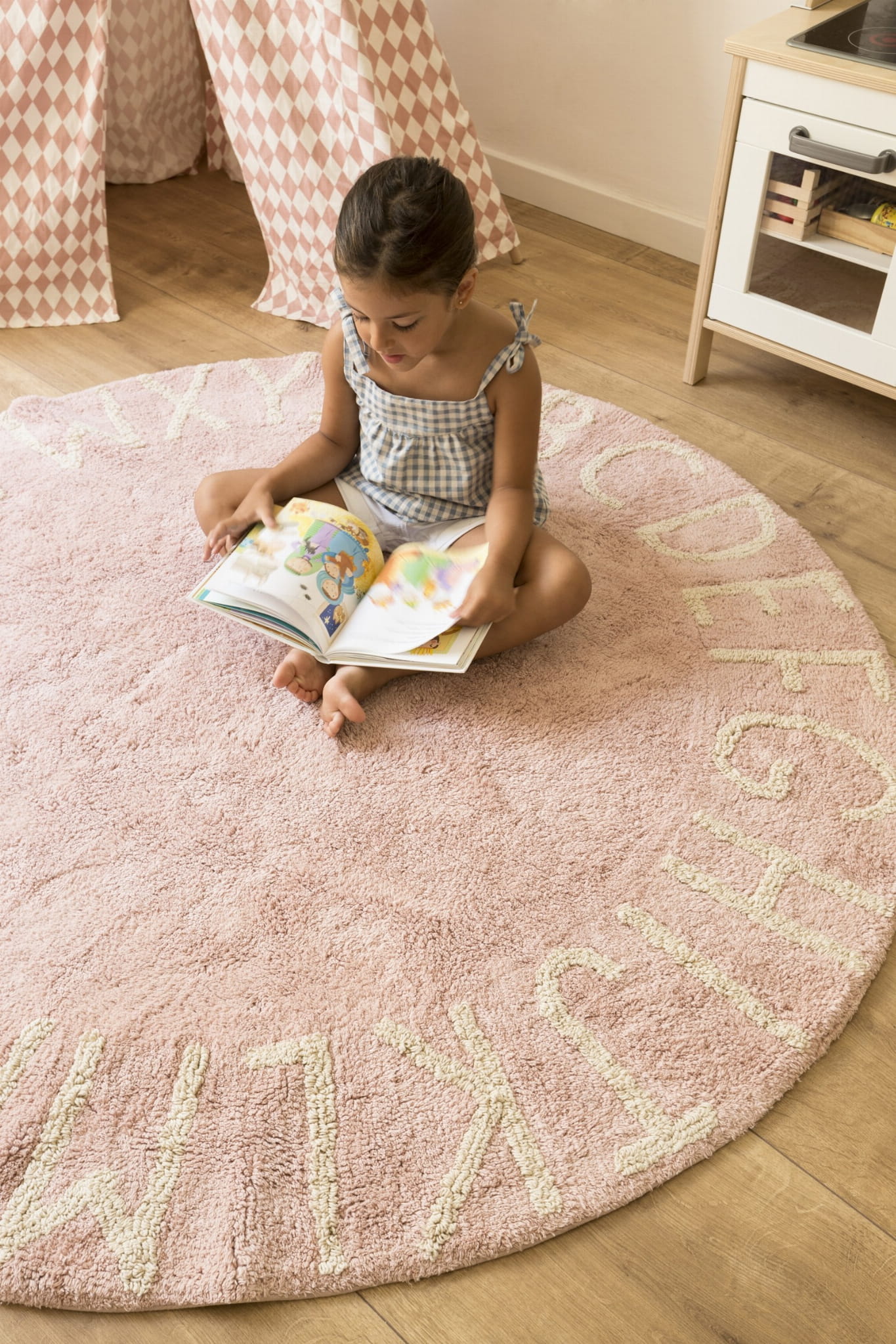 Lorena Canals Dywan Bawełniany Round ABC Vintage Nude Natural Ø150 cm