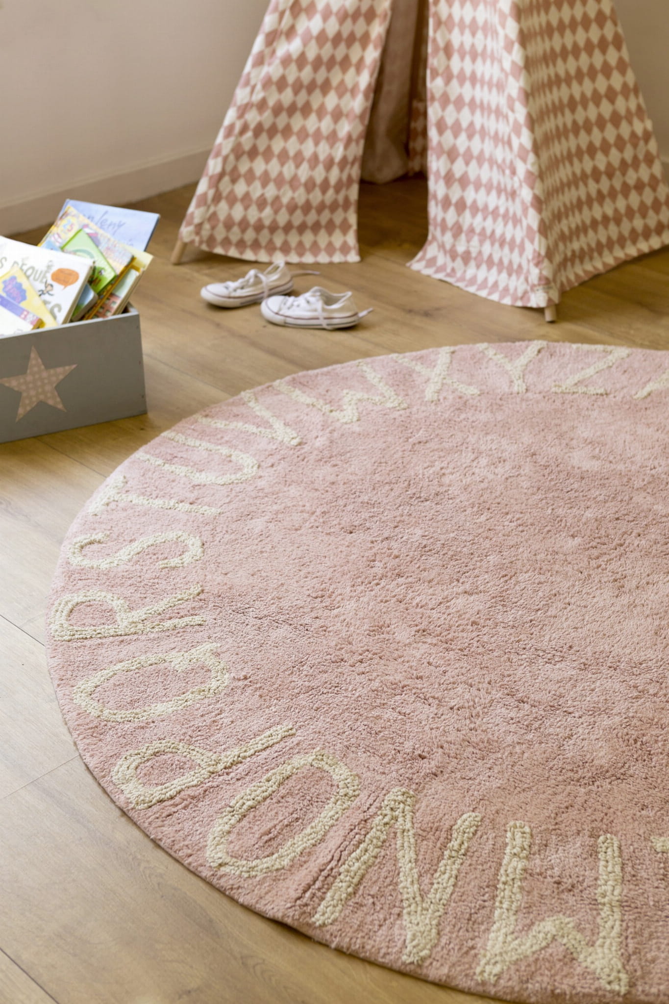 Lorena Canals Dywan Bawełniany Round ABC Vintage Nude Natural Ø150 cm