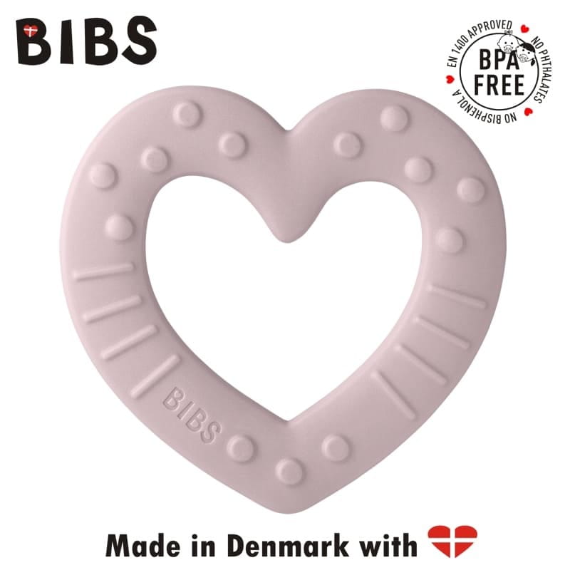 Bibs Baby Bitie Gryzak Heart Różowy 0m+