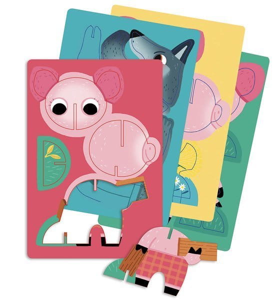 Auzou Puzzle 3 Świnki Przestrzenne Zwierzątka 3+