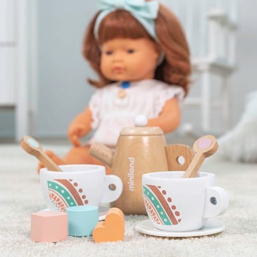 Miniland Drewniany Zestaw do Herbaty z Ciasteczkami 11 el. dla Dzieci 3+