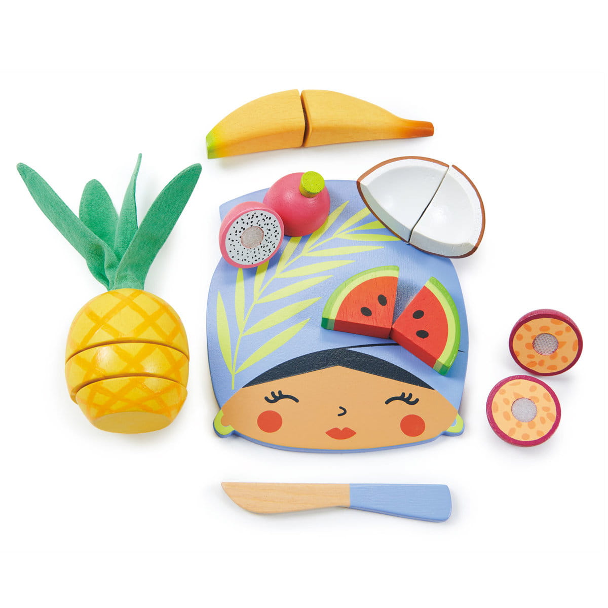 Tender Leaf Toys Deska z Owocami Tropikalnymi 12el 3+