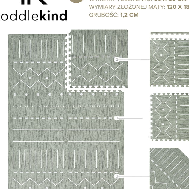 Mata piankowa puzzle duże Prettier Playmat zielona