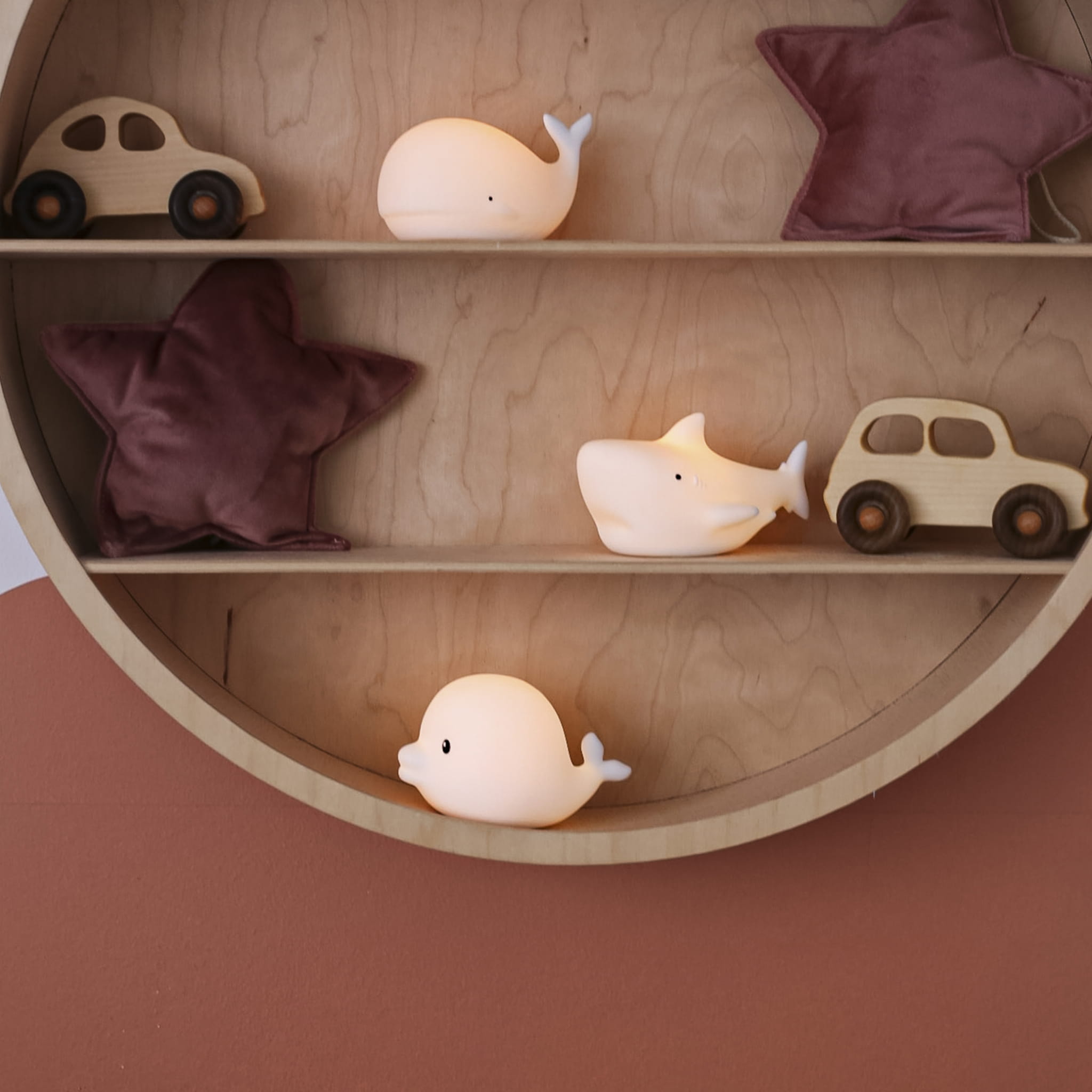 Rabbit&Friends, Zestaw 3 silikonowych lampek białych Morskie