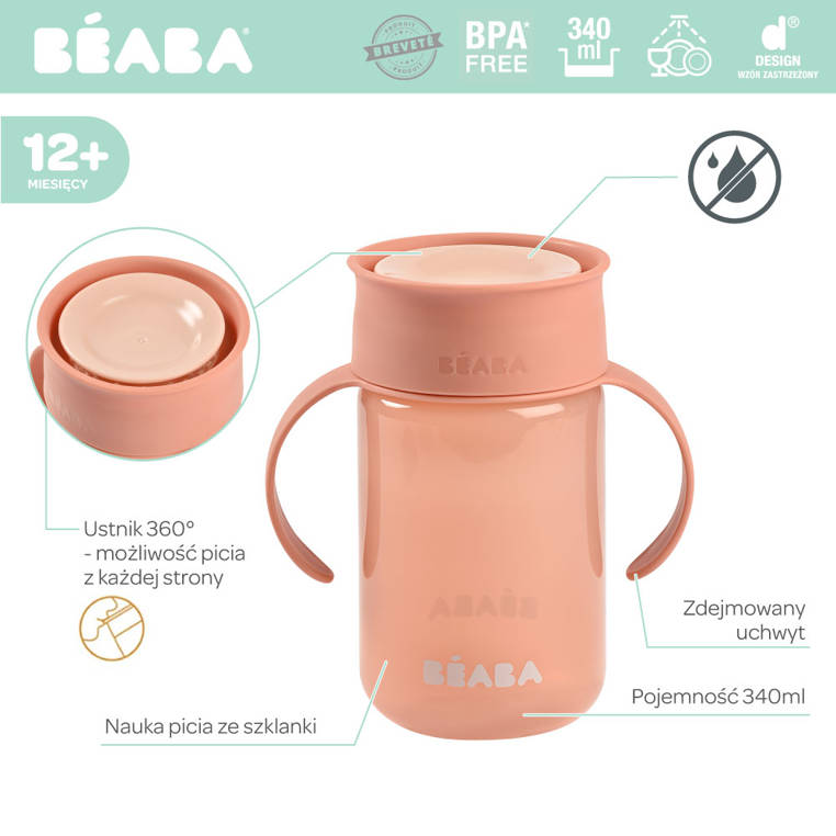 Beaba, Kubek treningowy 360° pink