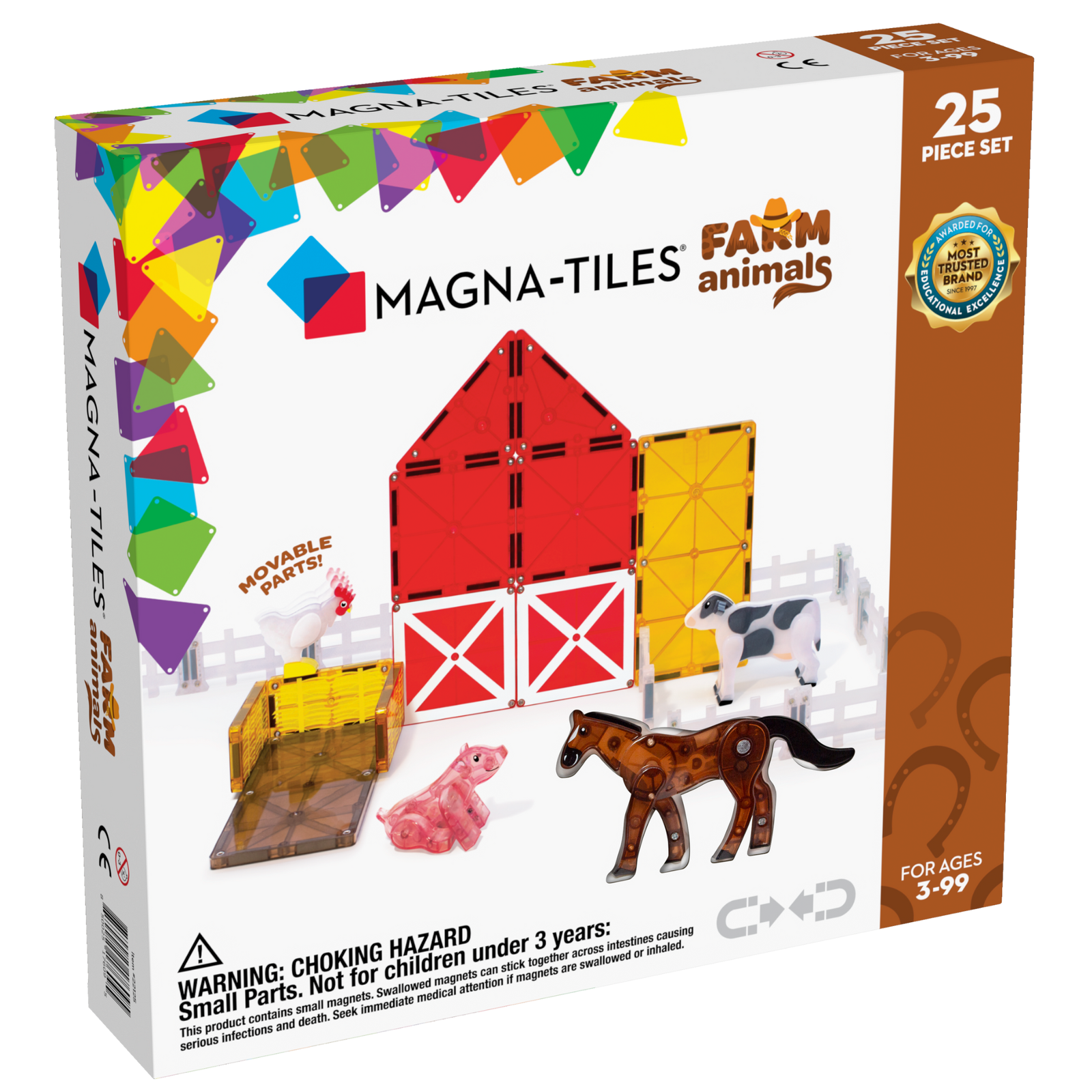 Magna Tiles Klocki Magnetyczne Zwierzęta z Farmy 25el 3+