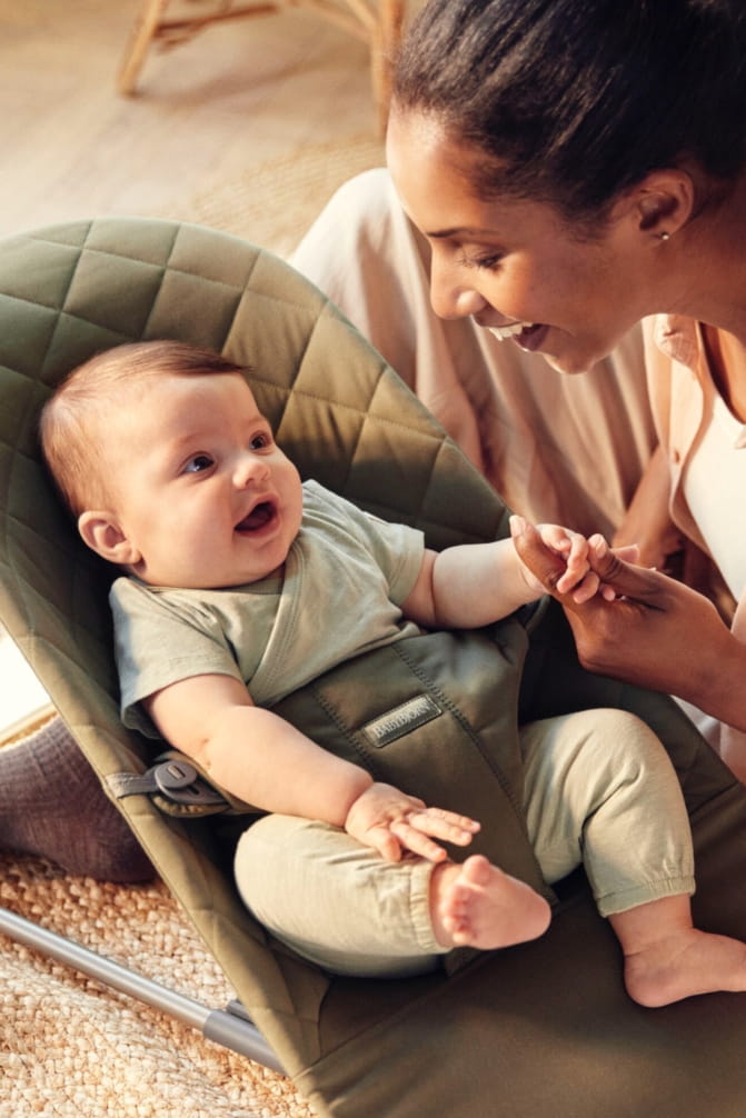 BabyBjorn Leżaczek Bliss Woven Ciemnozielony