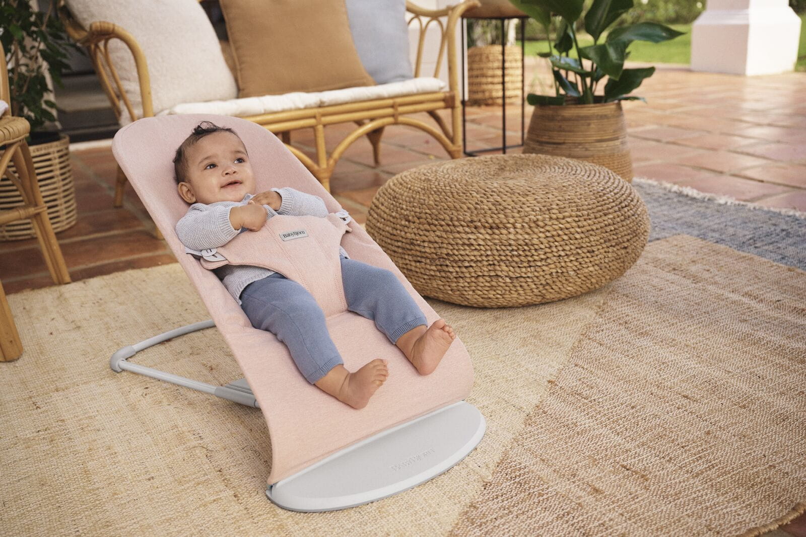 BabyBjorn Leżaczek Bliss Woven Jasny Róż Melanż